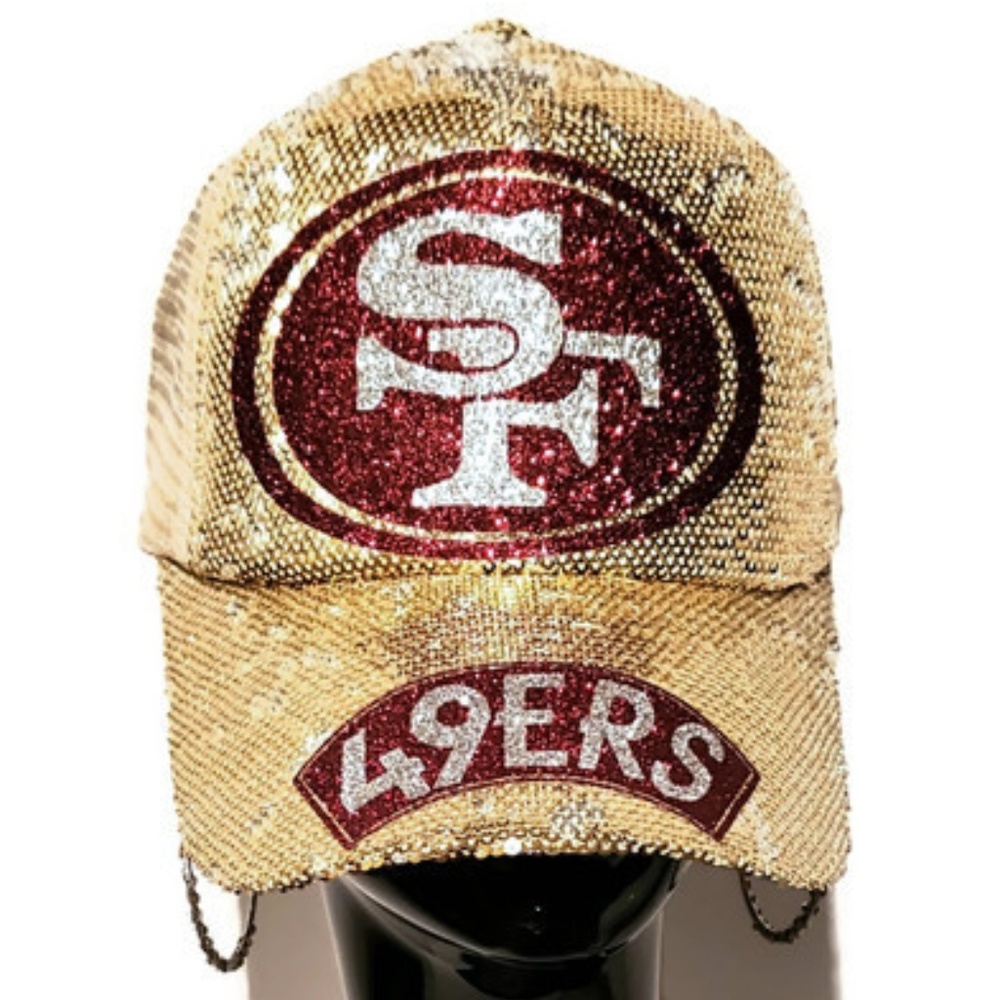 San Francisco 49ers Gold Sequin Cap.